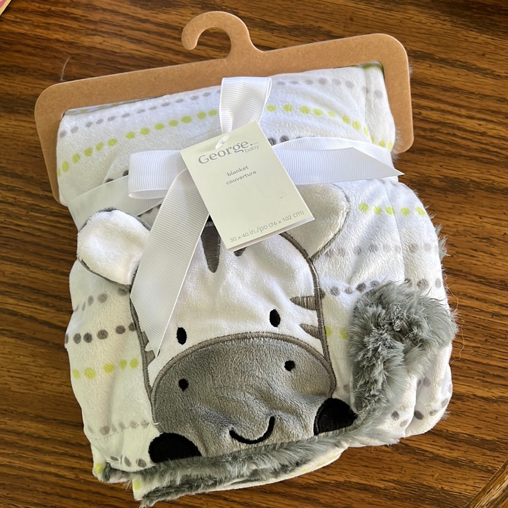 NWT Zebra Baby Blanket